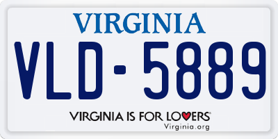 VA license plate VLD5889