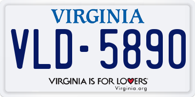 VA license plate VLD5890