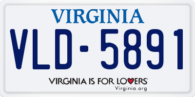 VA license plate VLD5891