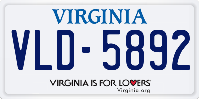 VA license plate VLD5892