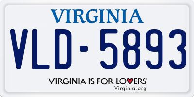 VA license plate VLD5893