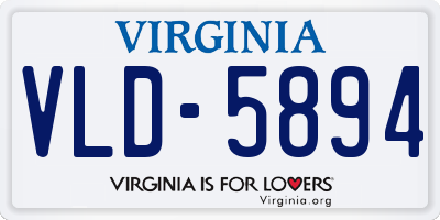 VA license plate VLD5894