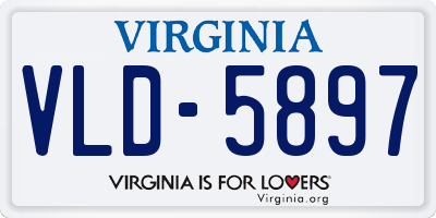 VA license plate VLD5897