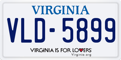 VA license plate VLD5899