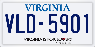 VA license plate VLD5901