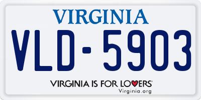 VA license plate VLD5903