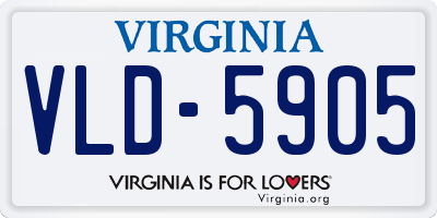 VA license plate VLD5905