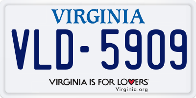 VA license plate VLD5909
