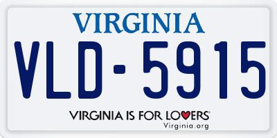 VA license plate VLD5915