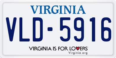 VA license plate VLD5916