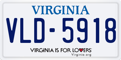 VA license plate VLD5918