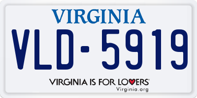 VA license plate VLD5919