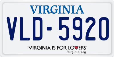 VA license plate VLD5920