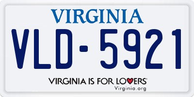 VA license plate VLD5921