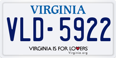 VA license plate VLD5922