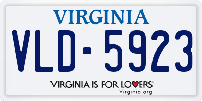 VA license plate VLD5923