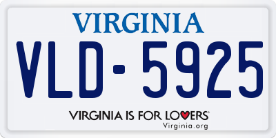 VA license plate VLD5925