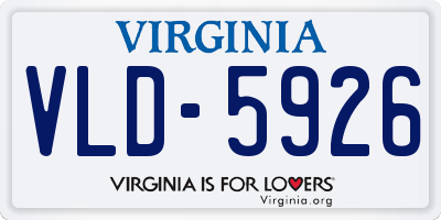 VA license plate VLD5926