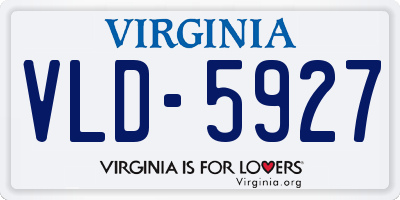VA license plate VLD5927