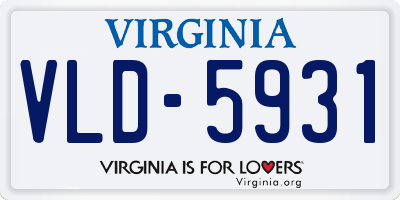 VA license plate VLD5931