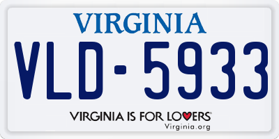 VA license plate VLD5933