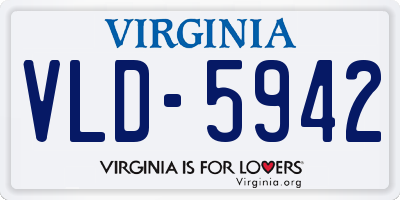 VA license plate VLD5942