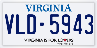 VA license plate VLD5943
