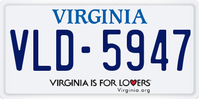 VA license plate VLD5947
