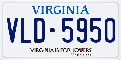 VA license plate VLD5950