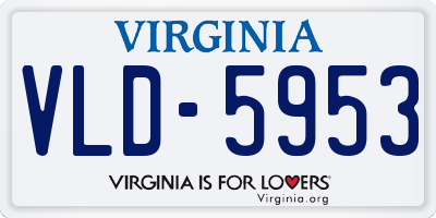 VA license plate VLD5953