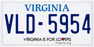 VA license plate VLD5954