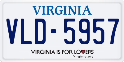 VA license plate VLD5957