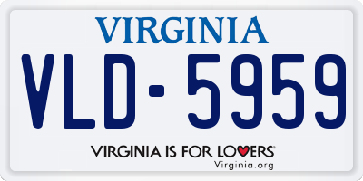 VA license plate VLD5959