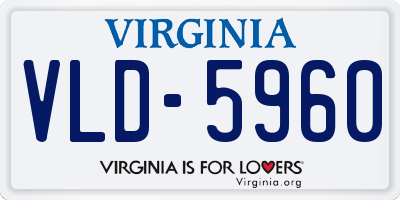VA license plate VLD5960