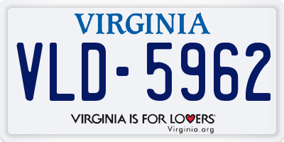 VA license plate VLD5962
