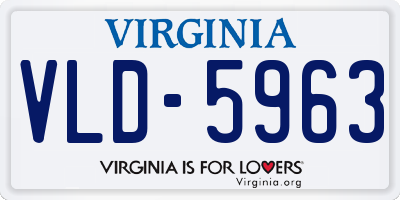 VA license plate VLD5963