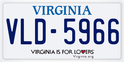 VA license plate VLD5966