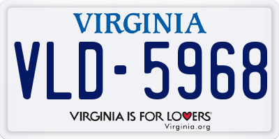 VA license plate VLD5968