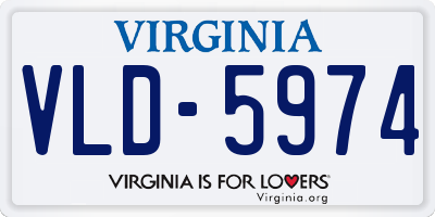 VA license plate VLD5974