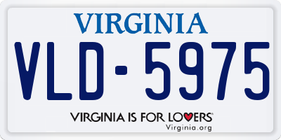VA license plate VLD5975