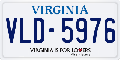 VA license plate VLD5976