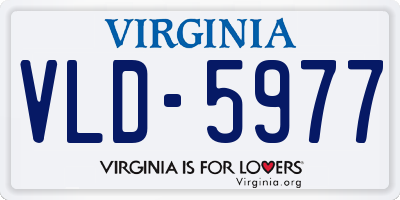 VA license plate VLD5977