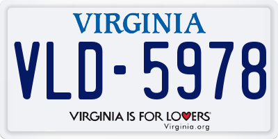 VA license plate VLD5978