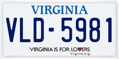 VA license plate VLD5981