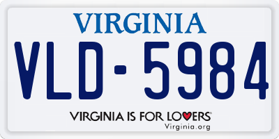 VA license plate VLD5984