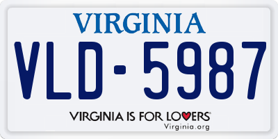 VA license plate VLD5987