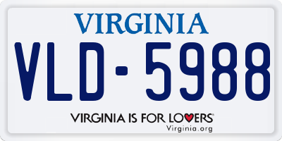 VA license plate VLD5988
