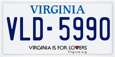 VA license plate VLD5990