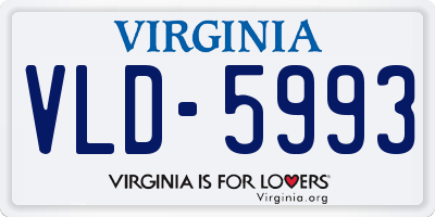 VA license plate VLD5993