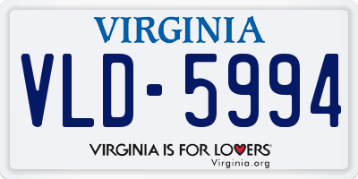 VA license plate VLD5994